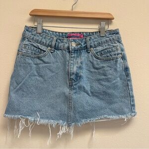 Edikted Jean Micro Mini Skirt Light Wash
